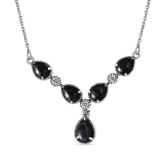 Blaue Aventurin-Halskette in Silber, 9,07 ct. image number 0