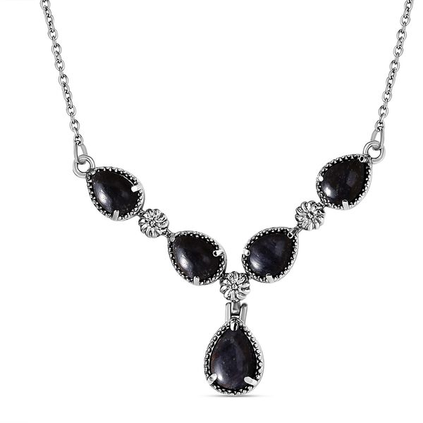 Blaue Aventurin-Halskette in Silber, 9,07 ct. image number 0