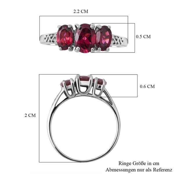 Rhodolith Granat-Ring, 925 Silber platiniert  ca. 2,09 ct image number 4