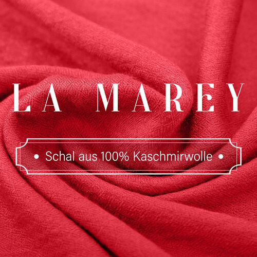 LA MAREY luxuriöser und weicher Schal aus 100% Kaschmirwolle, 70x195 cm, Rubinrot image number 1