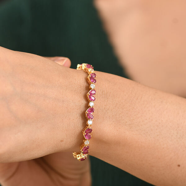 D'Joy afrikanisches Rubin und Zirkon 20cm Armband - 13,12 ct. image number 2