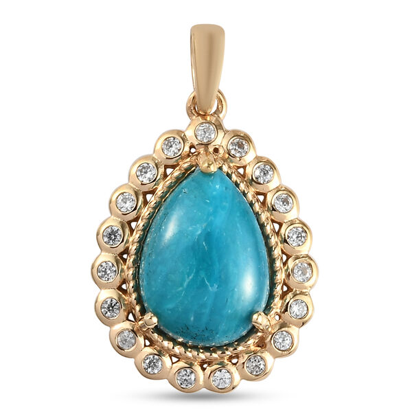 Opalina und Zirkon Halo-Anh&auml;nger in Silber image number 0