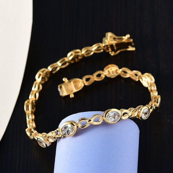 AAA Turkizit Armband, ca. 19 cm, 925 Silber Gelbgold Vermeil ca. 2.40 ct image number 2