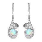 AA Natürlicher, äthiopischer Welo Opal Ohrringe 925 Silber rhodiniert ca. 1.05 ct