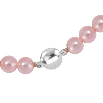 Rosa Muschelkernperle Halskette ca. 50 cm Reiner Edelstahl