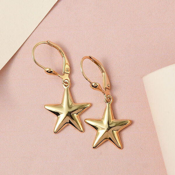 Stern Ohrringe 925 Silber vergoldet image number 1