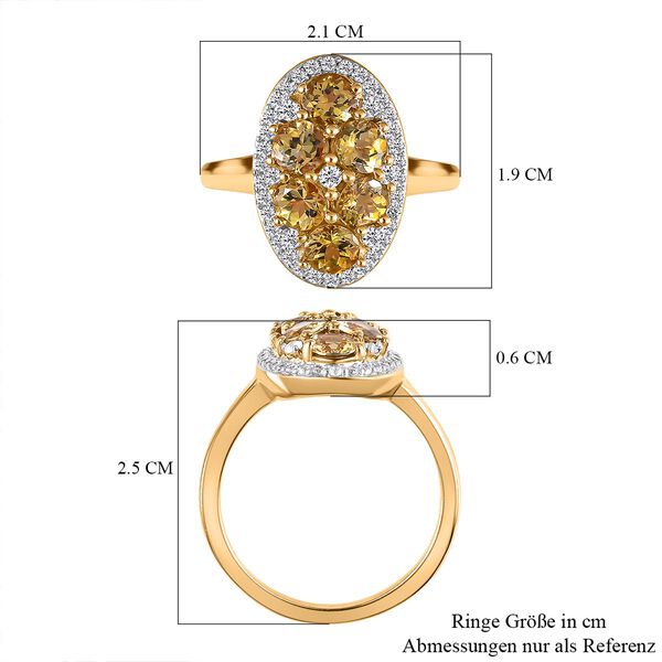 Natürlicher, goldener Tansanit und Zirkon-Ring - 2,30 ct. image number 7