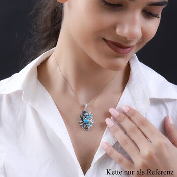 Wei&szlig;er B&uuml;ffel und Sleeping Beauty T&uuml;rkis-Anh&auml;nger - 4,72 ct.