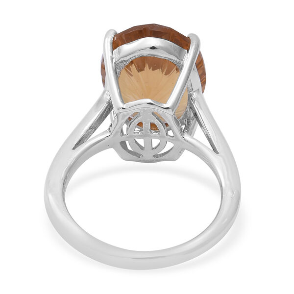 Citrin Solitär Ring 925 Silber Platin-Überzug image number 4