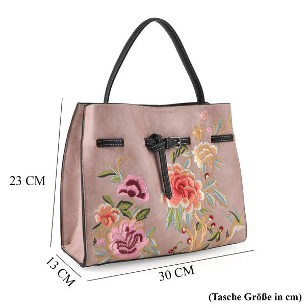 Florale Kunstprint Crossbody Tasche mit Komfort-Schulterriemen, 30x13x23cm, Rosa image number 7