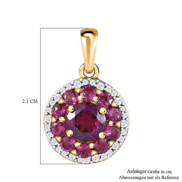 Rhodolith Granat Anh&auml;nger 925 Silber Gelbgold Vermeil ca. 2,22 ct. image number 6