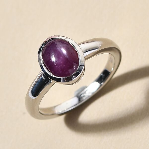 Sternrubin-Ring, 925 Silber platiniert  ca. 2,18 ct image number 2