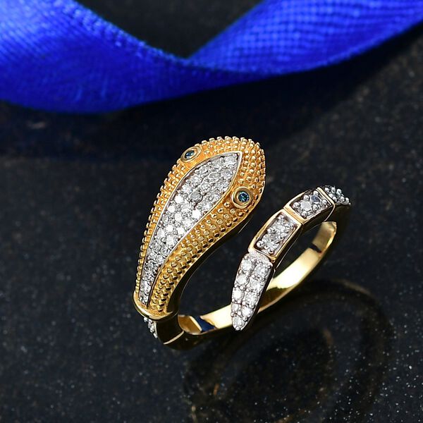 LUXURIANT DIAMANT - Lab Grown Diamant SI-GH Ring 925 Silber 750 Gelbgold Vermeil (Größe 18.00) ca. 0.50 ct image number 2