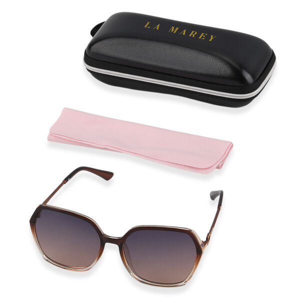 LA MAREY Sonnenbrille UV400 mit polarisierten Gl&auml;sern leichter Rahmen 14,5 x 15 cm Graubraun image number 8