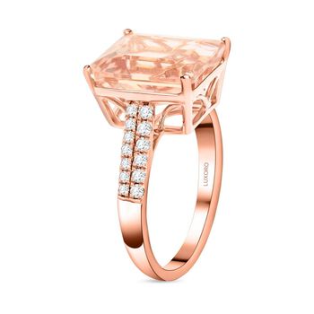 LUXORO zertifiziert und gepr&uuml;ft AAA Morganit und Diamant Ring in 585 Ros&eacute;gold - 6,15 ct.