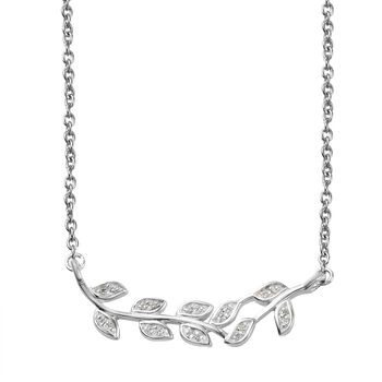 Wei&szlig;er Zirkonia Halskette 45 cm 925 Silber ca. 0,18 ct