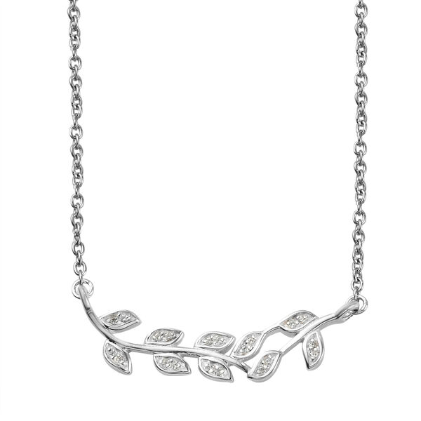 Wei&szlig;er Zirkonia Halskette 45 cm 925 Silber ca. 0,18 ct