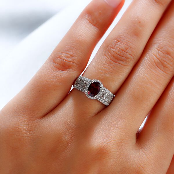 Anthill Granat und brauner und wei&szlig;er Zirkon-Ring- 1,66 ct. image number 3