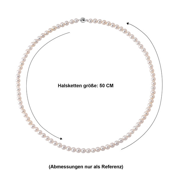 D'Joy AAA Zhuji Akoya-Perle (5.5-6 mm) Halskette ca. 50 cm 316L Edelstahl Rhodiniert image number 5