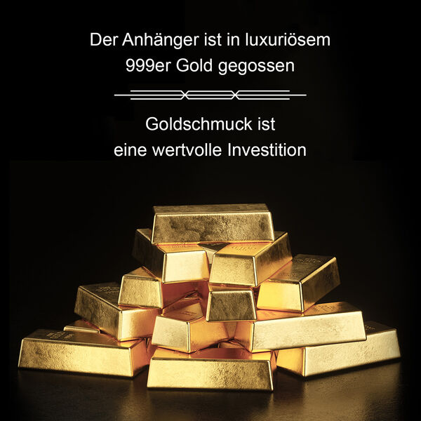 Pixiu mit Münzmotiv Anhänger in 999 Gold image number 3