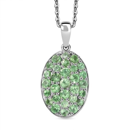D’joy Tsavorite Granat Schmuckset 925 Silber rhodiniert ca. 1,70 ct. image number 0