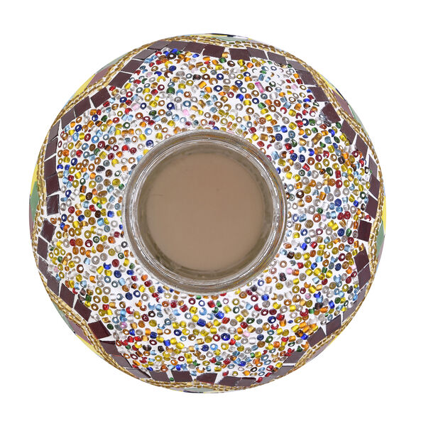 Handgefertigte, orientalische Mosaikglas Tischlampe in Weinkrugform, Größe 18x18x34 cm, Wellen image number 5