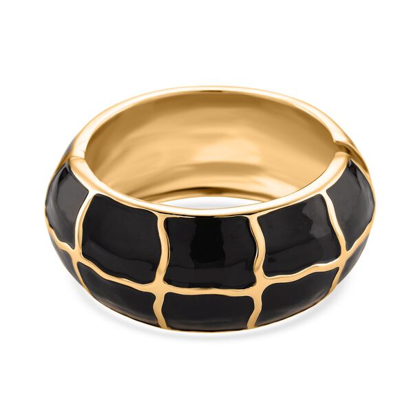 Emaille-Armreif mit Karomuster, ca. 18,5 cm, schwarz emailliert image number 5