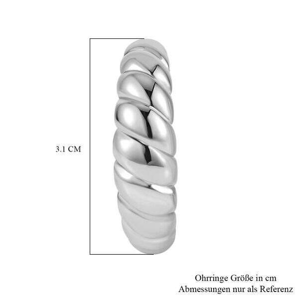 EVER TRUE Designer inspirierter gedrehter 19cm Armreif und Creolen in Silberton image number 6