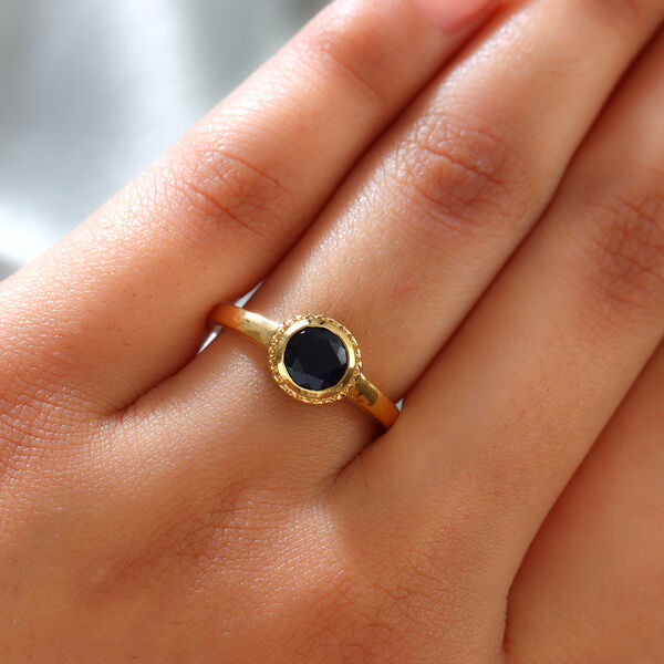 Masoala Saphir Solit&auml;r-Ring, 925 Silber vergoldet, 1,29 ct. image number 3