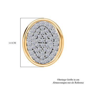 LUXURIANT SGL zertifizierte SI-GH Labor Diamant Ohrringe, 925 Silber Gelbgold Vermeil - 1 ct.