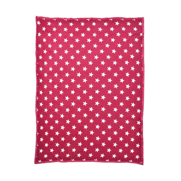 Bedruckte Flanell-Decke, gestrickt, rot image number 6