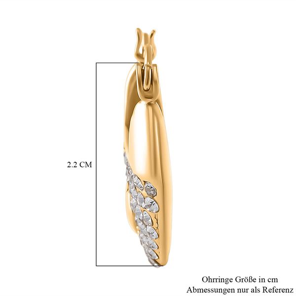 Weißer Kristall Ohrringe Reiner Edelstahl IP-Gelbbeschichtung image number 5