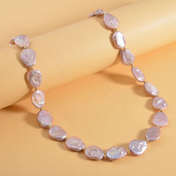 14-16mm lila S&uuml;&szlig;wasserperlen Halskette image number 2