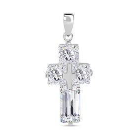 Lustro Stella weißer Zirkonia Kreuz Anhänger