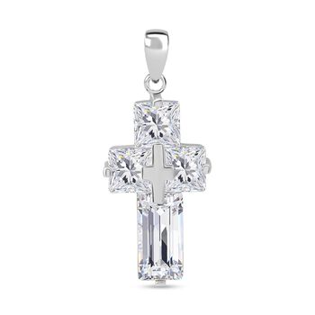 Lustro Stella wei&szlig;er Zirkonia Kreuz Anh&auml;nger