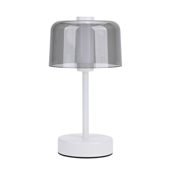 LIVEMORE Transparente Pilz-Tischlampe, kabellos, wiederaufladbar, 3 Lichtfarben, Smart Touch, Weiß image number 5