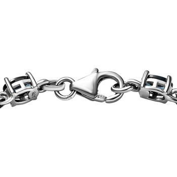 London Blau Topas Armband, ca. 19 cm, 925 Silber platiniert ca. 4.32 ct