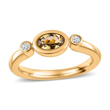 AA nat&uuml;rlicher goldener Tansanit und Zirkon Ring- 0,47 ct.