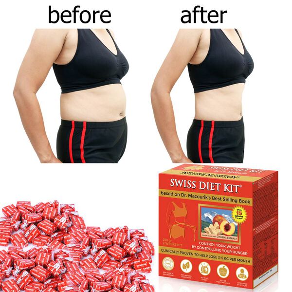SWISS DIET KIT - Ern&auml;hrungs-Bonbons, Nachf&uuml;llpackung (250g), 84 St&uuml;ck, Pfirsich Geschmack  image number 2