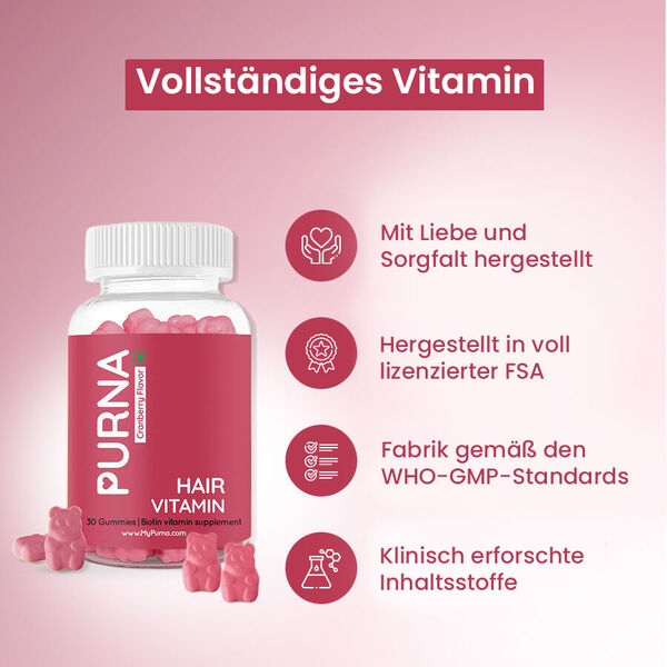 PURNA flie&szlig;endes Haar Cranberry Biotin Erg&auml;nzung 30 Drops f&uuml;r Erwachsene und Kinder image number 5