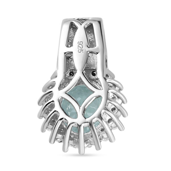 Espirito Santo Aquamarin und weißer Zirkon-Anhänger mit Kette - 1,96 ct. image number 5