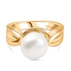Süßwasser Perle (8-8.4 mm) Ring Messing (Größe 17.00)