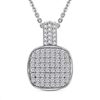 Wei&szlig;er Diamant Anh&auml;nger mit Kette, 925 Silber platiniert, ca. 0.50 ct