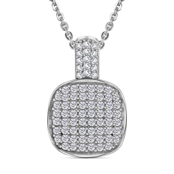 Weißer Diamant Anhänger mit Kette, 925 Silber platiniert, ca. 0.50 ct image number 0