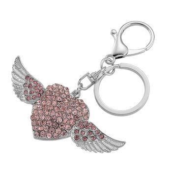 3er-Set Mehrfarbige Kristall- und Emaille-Schl&uuml;sselanh&auml;nger, Lebensbaum, Elefant und Herz