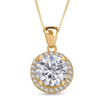 Moissanit Schmuckset 925 Silber Gelbgold Vermeil ca. 4,11 ct.