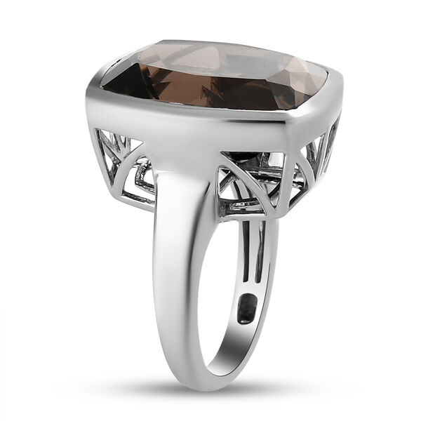 Rauchquarz-Ring, 925 Silber platiniert  ca. 13,18 ct image number 5