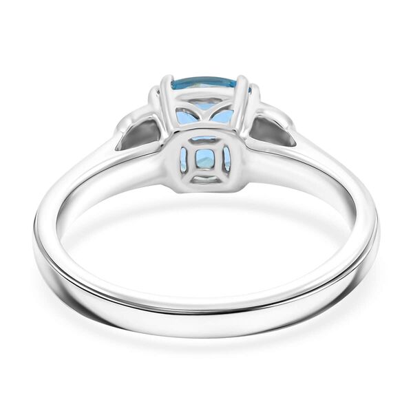 Zertifiziert und gepr&uuml;ft AAA Santamaria Aquamarin und Diamant Ring in 417 Wei&szlig;gold - 1,55 ct. image number 4
