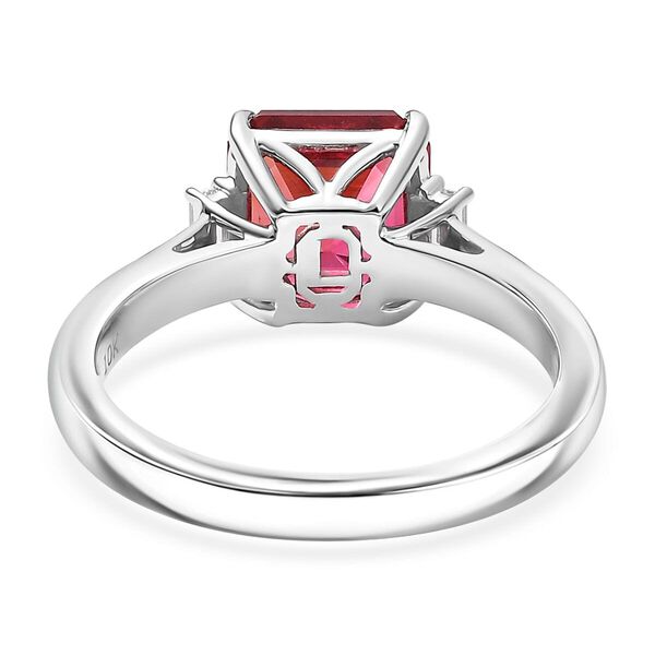 LUXURIANT DIAMOND- zertifiziert und geprüft AAA Labor Padparadscha Saphir und Labor Diamant Ring in 417 Weißgold - 3,2 ct. image number 4
