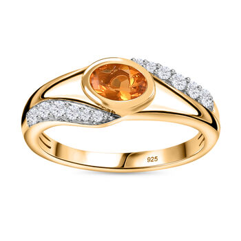 Feueropal und Zirkon Ring - 0,58 ct.